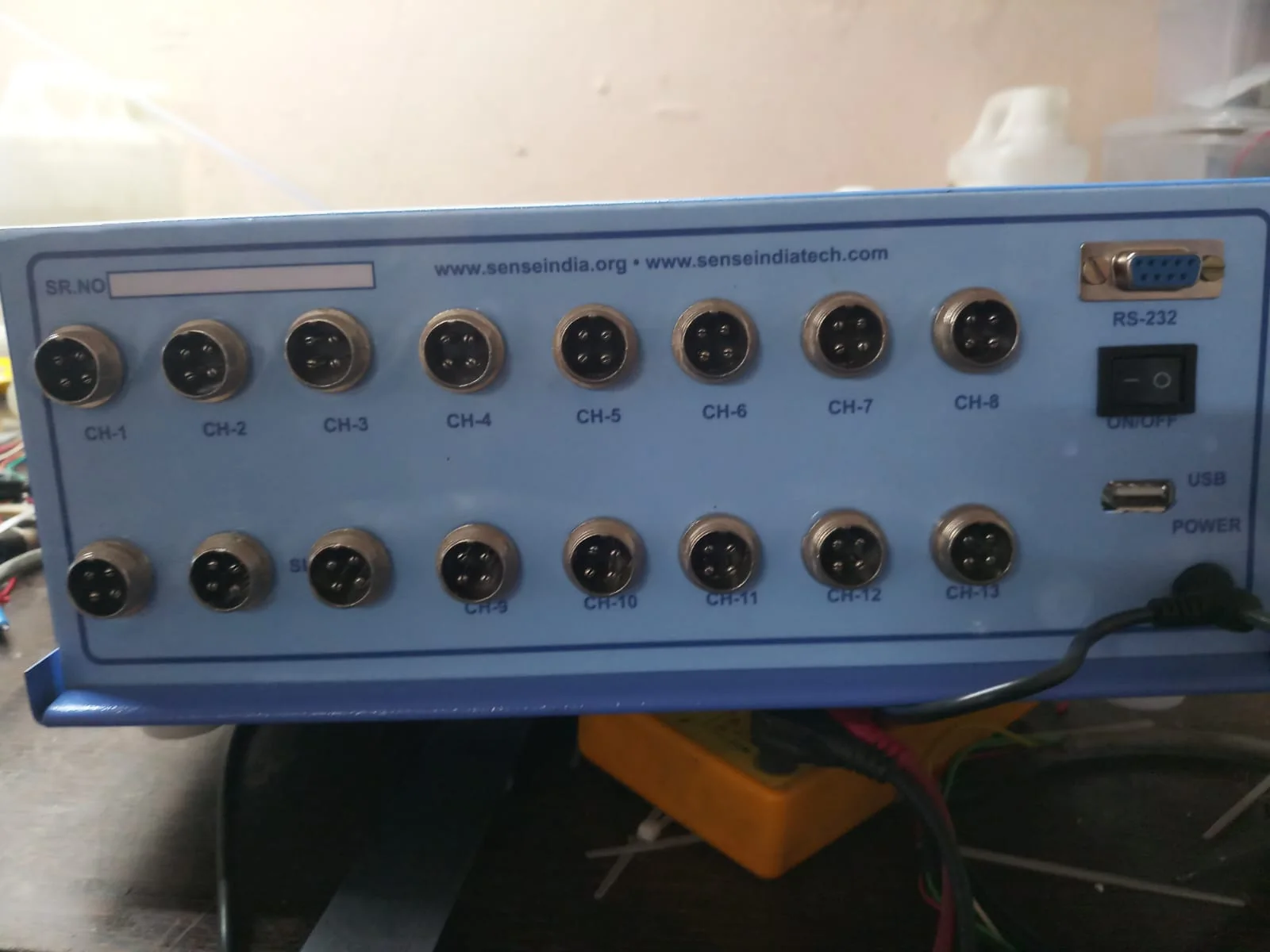 Industrial data logger multiple sensor input channels with RS232 and USB
