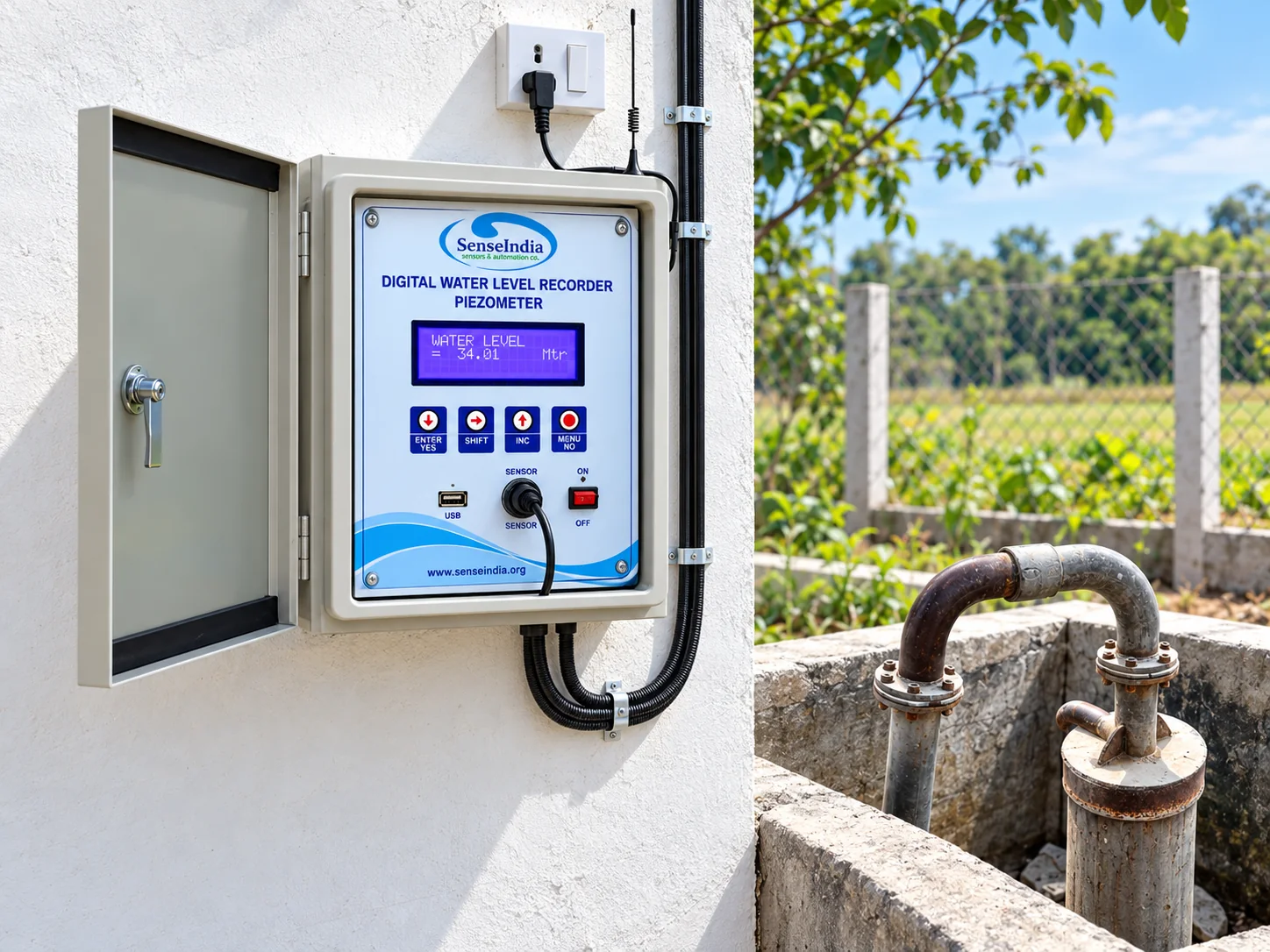 SenseIndia DWLR piezometer telemetry installed for groundwater monitoring