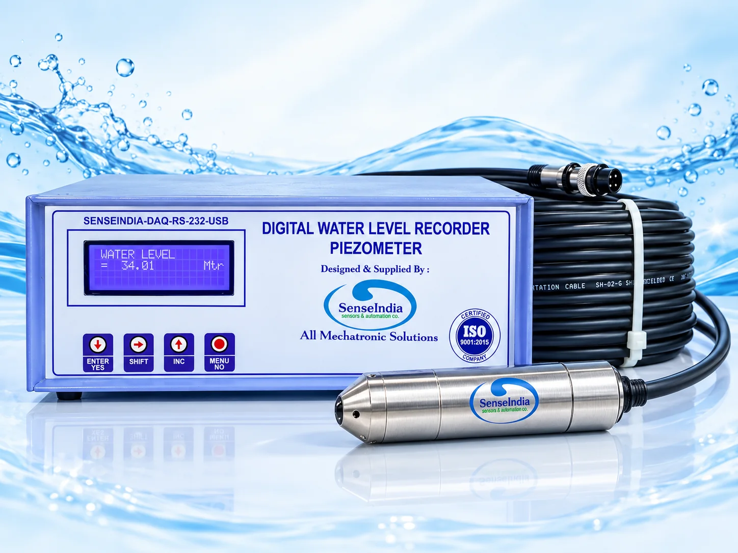 SenseIndia Digital Water Level Recorder DWLR and piezometer sensor